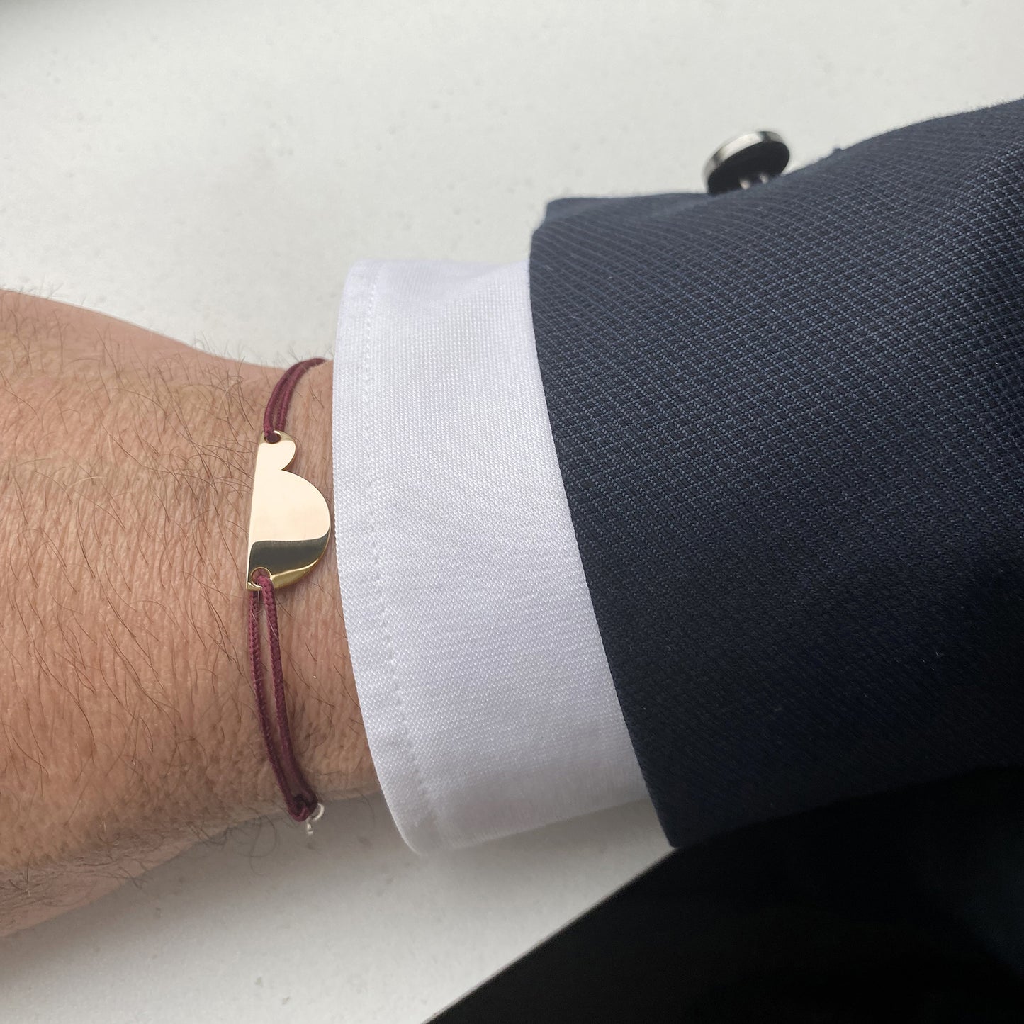 Bracelet cordon (futur) papa - grand modèle b.doo - or ou argent