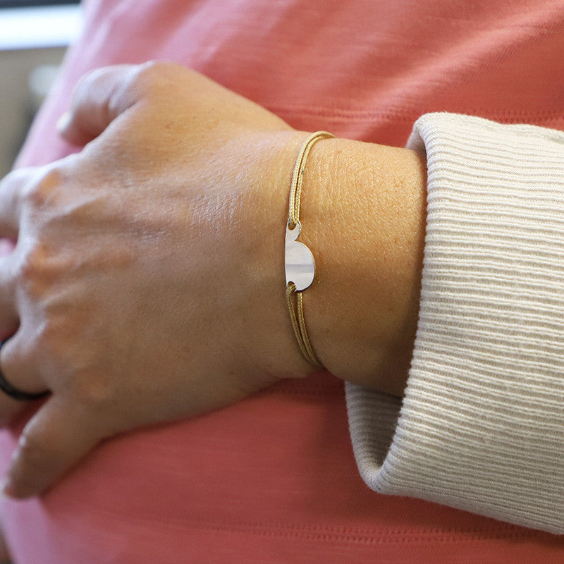 Bracelet cordon (future) maman - petit modèle b.doo - or ou argent