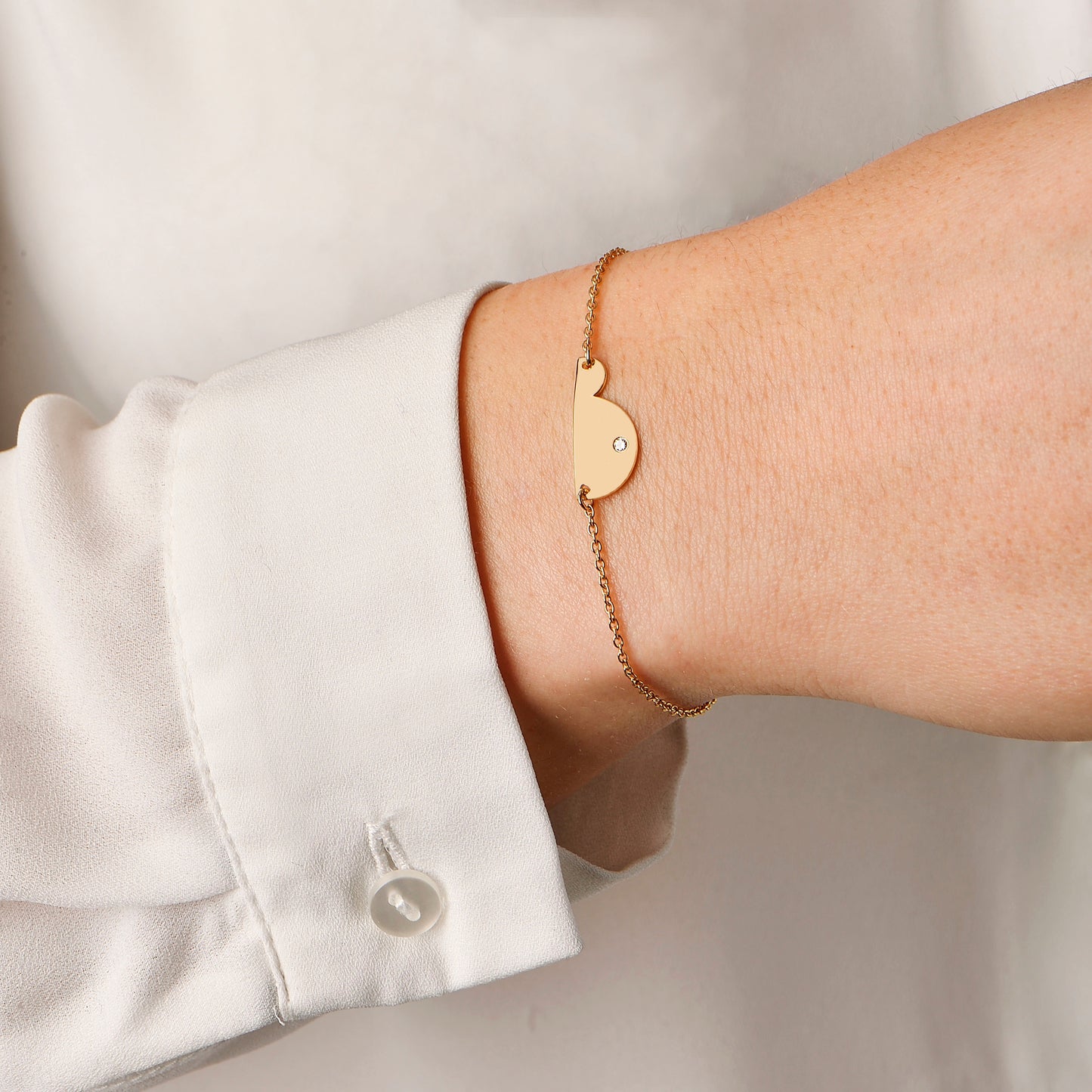 Bracelet chaîne en or avec diamant - b.doo